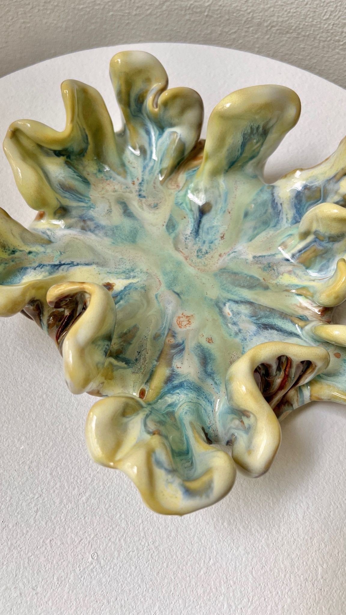 Reef Memory — glazed study, angled view.